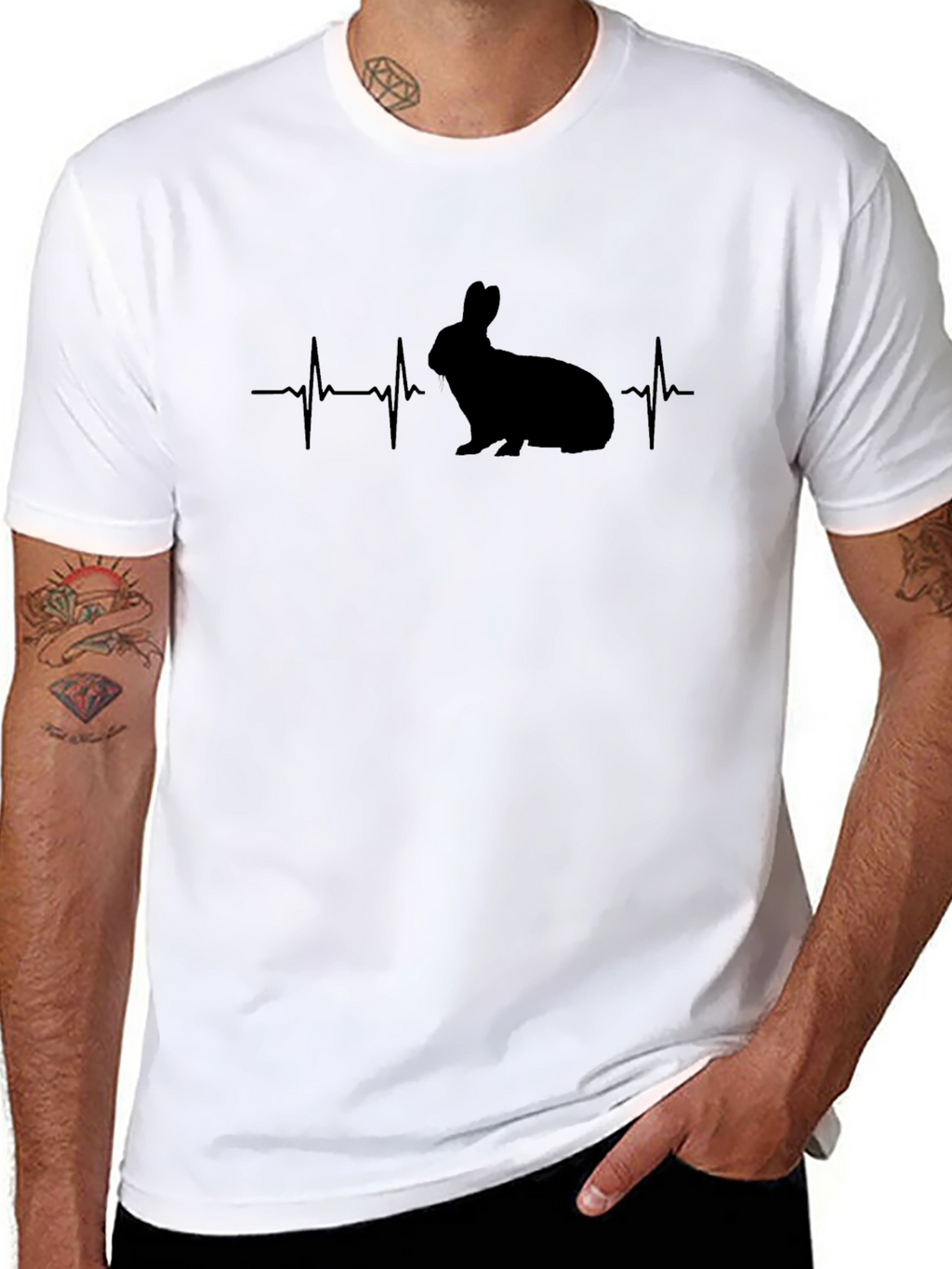 Rabbit Heartbeat T-Shirt - Cotton Blend