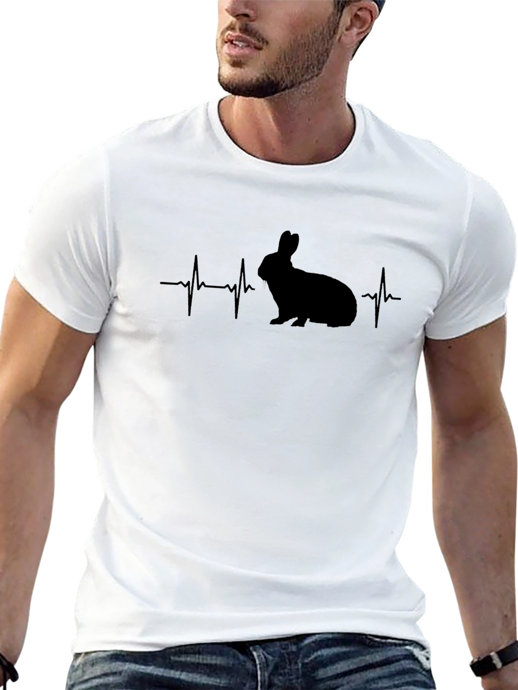 Rabbit Heartbeat T-Shirt - Cotton Blend