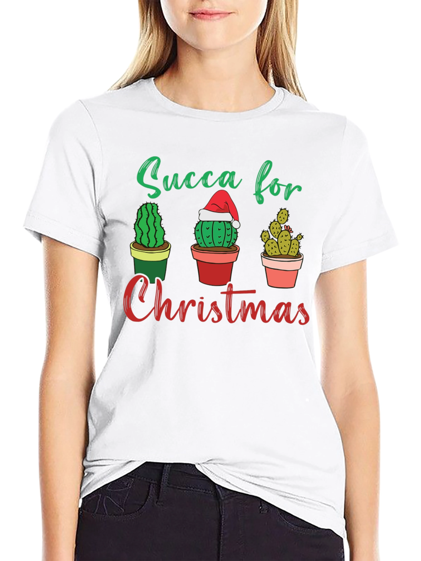 Succa For Christmas T-Shirt - Cactus Holiday Tee
