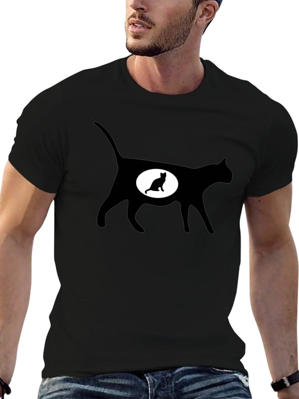 Cat Silhouette T-Shirt - Expecting Kitten