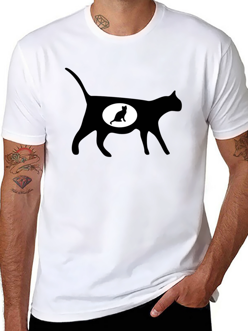 Cat Silhouette T-Shirt - Expecting Kitten