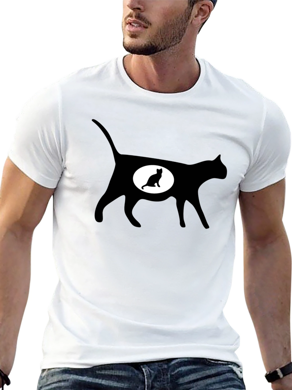 Cat Silhouette T-Shirt - Expecting Kitten