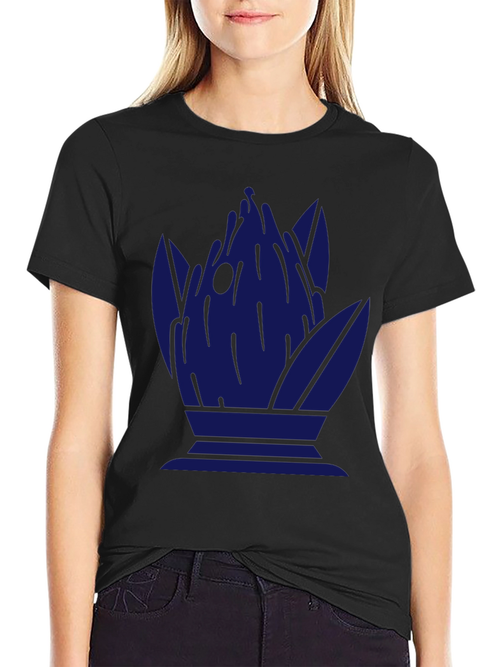 Abstract Blue Graphic Print T-Shirt