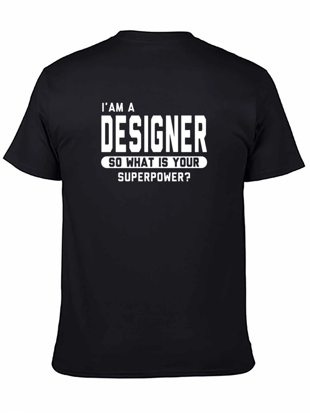 Designer Superpower Graphic Tee - Black Cotton Casual T-Shirt
