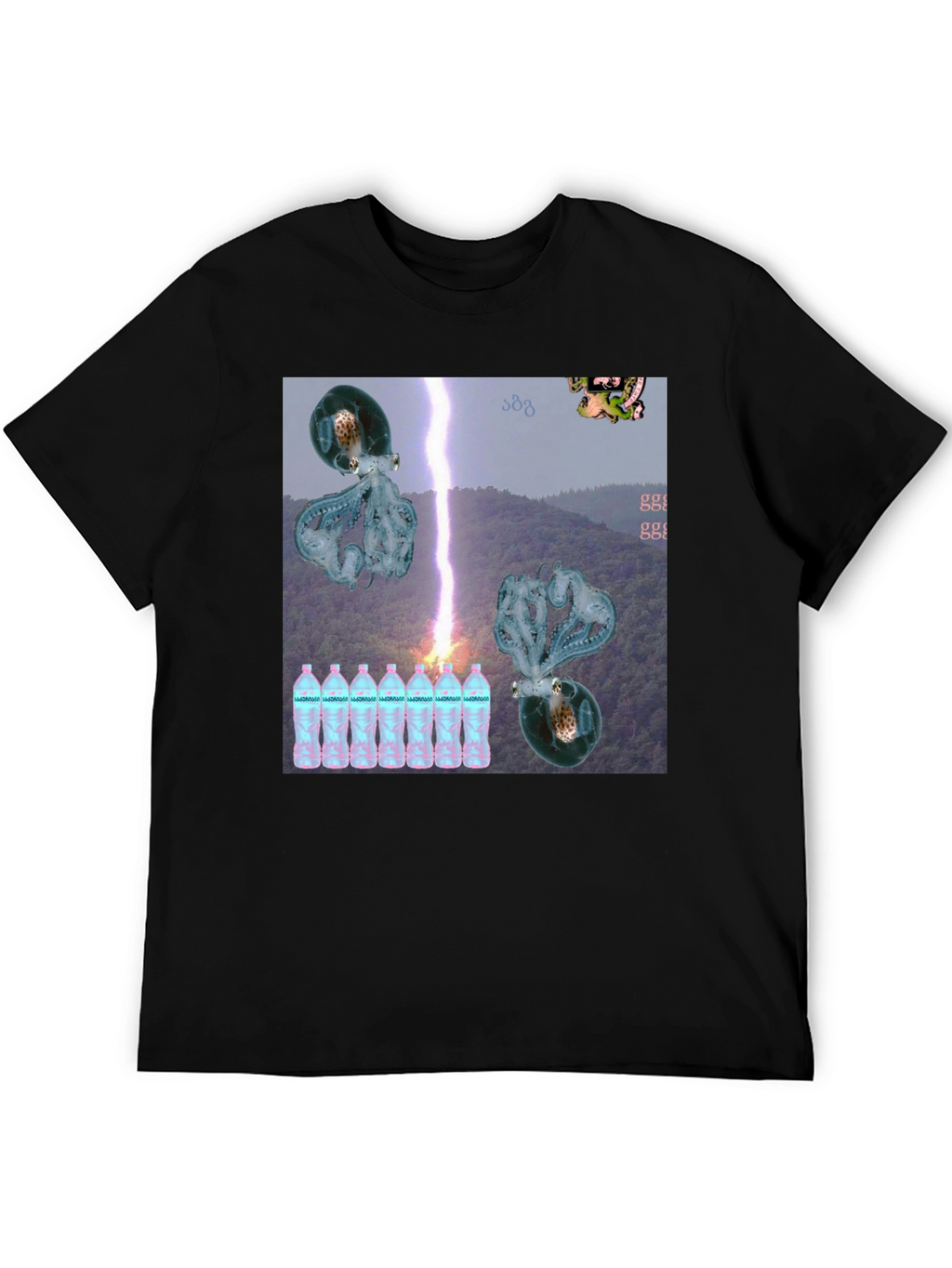 Surreal Octopus Lightning Storm Graphic Tee