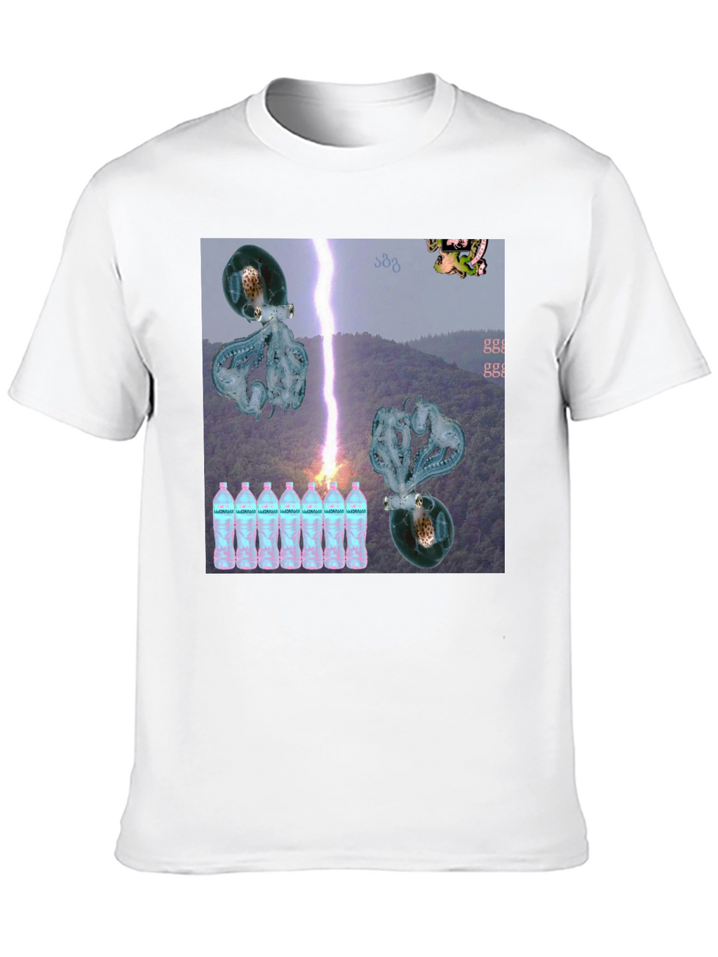 Surreal Octopus Lightning Storm Graphic Tee