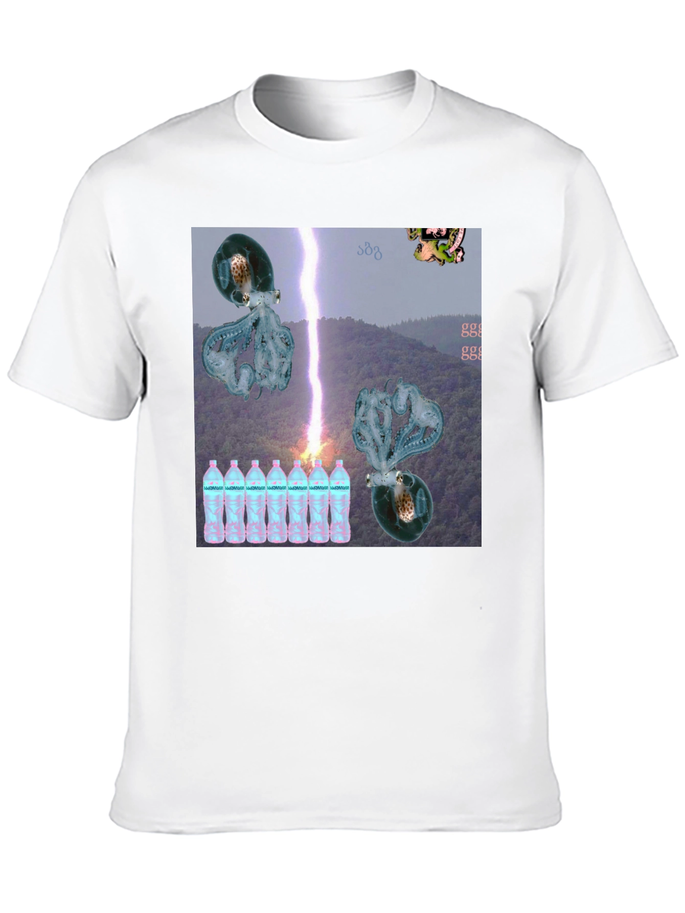 Surreal Octopus Lightning Storm Graphic Tee