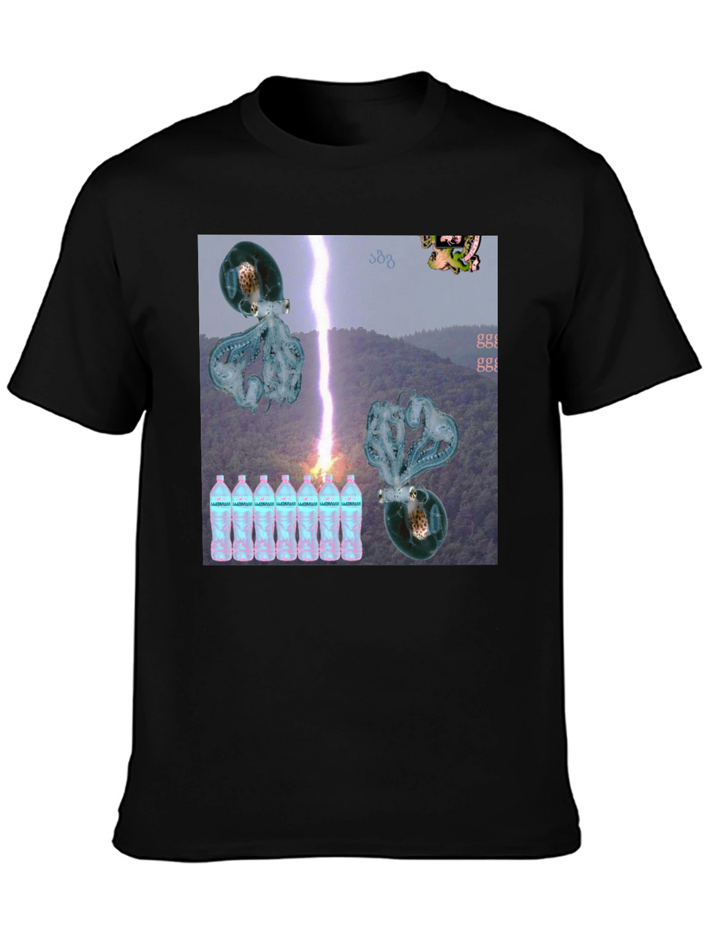 Surreal Octopus Lightning Storm Graphic Tee