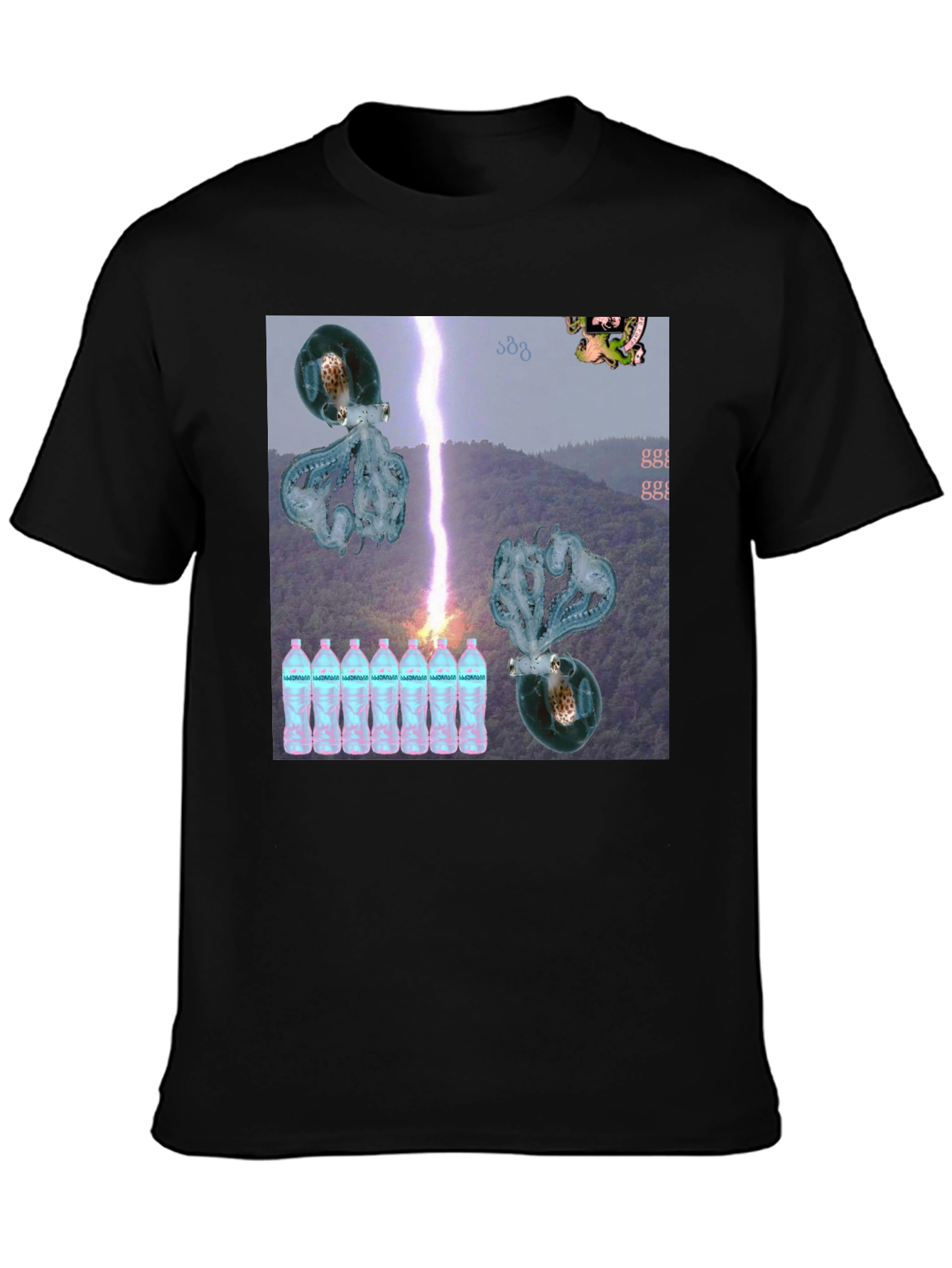 Surreal Octopus Lightning Storm Graphic Tee