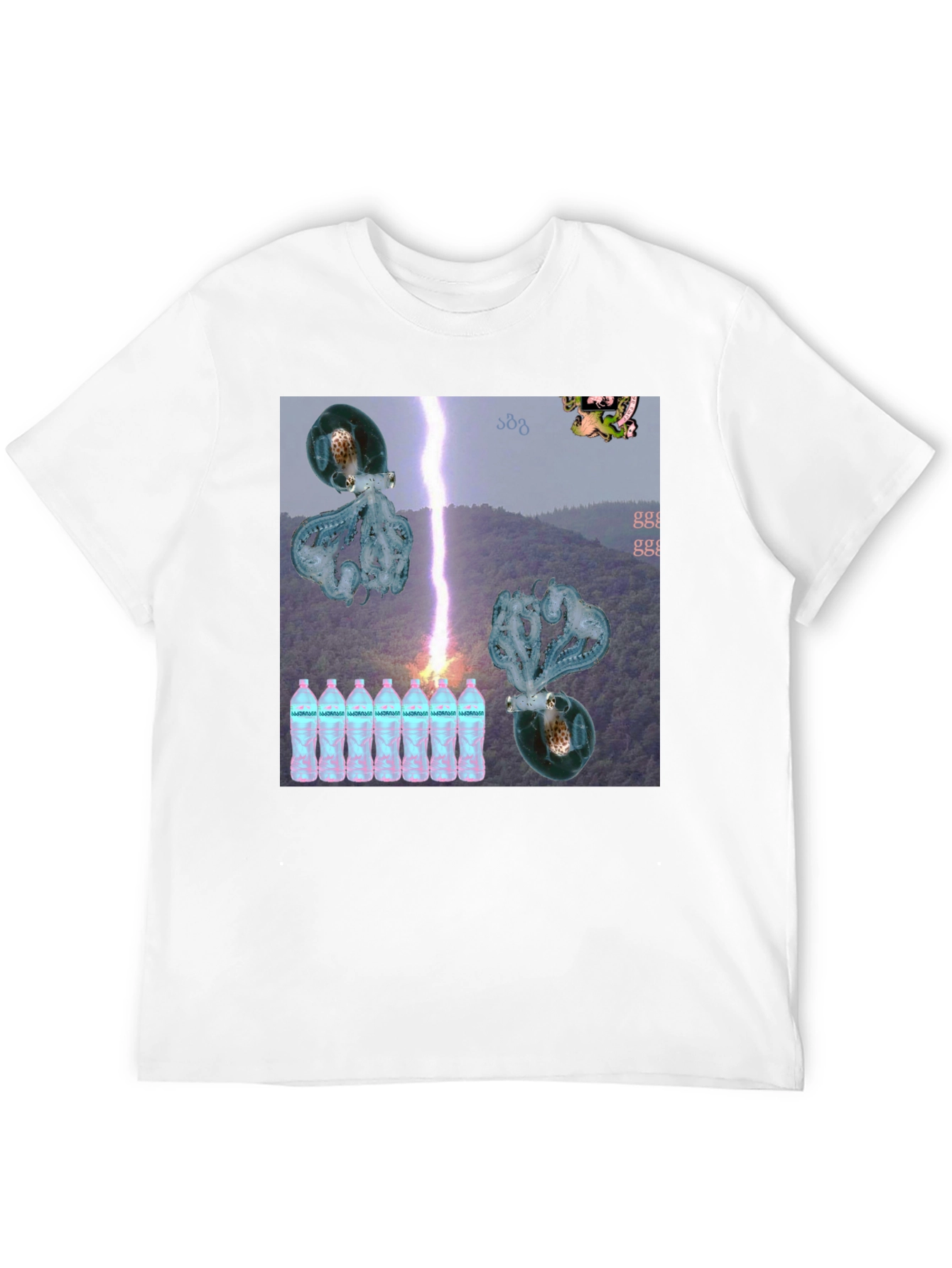 Surreal Octopus Lightning Storm Graphic Tee