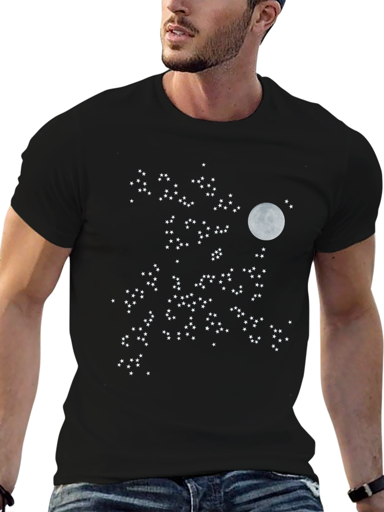 Starry Night T-Shirt - Moon & Stars Design