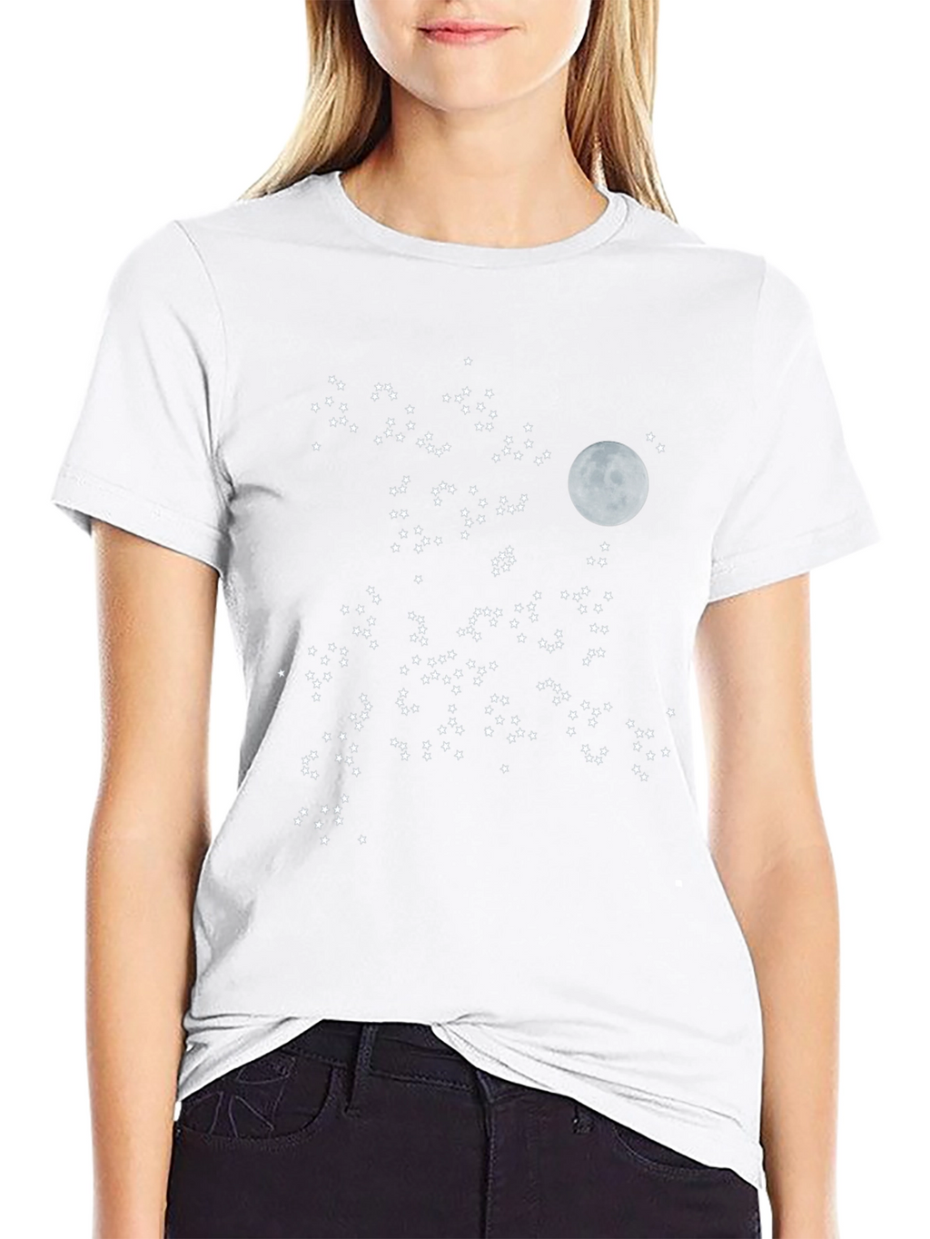 Starry Night T-Shirt - Moon & Stars Design