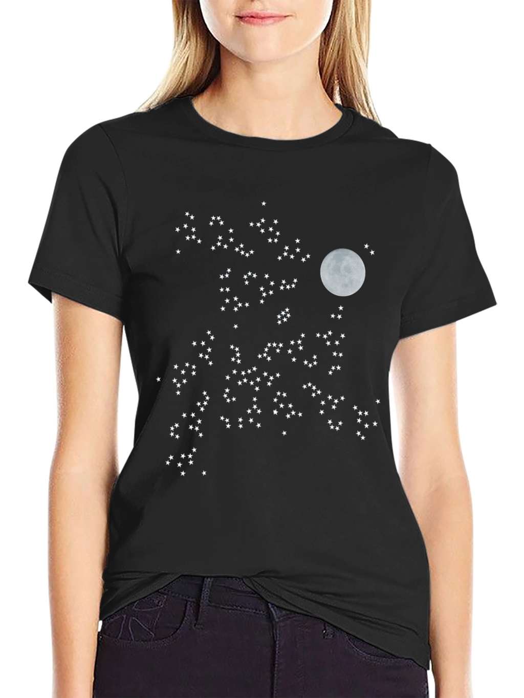 Starry Night T-Shirt - Moon & Stars Design
