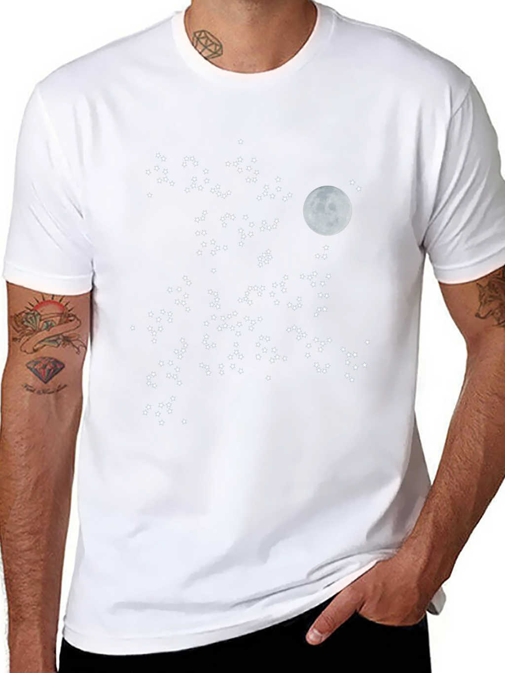 Starry Night T-Shirt - Moon & Stars Design