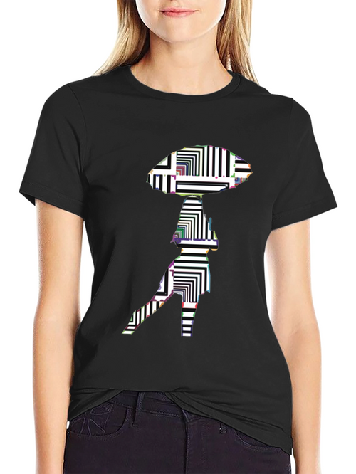 Abstract Alien Graphic Black T-Shirt