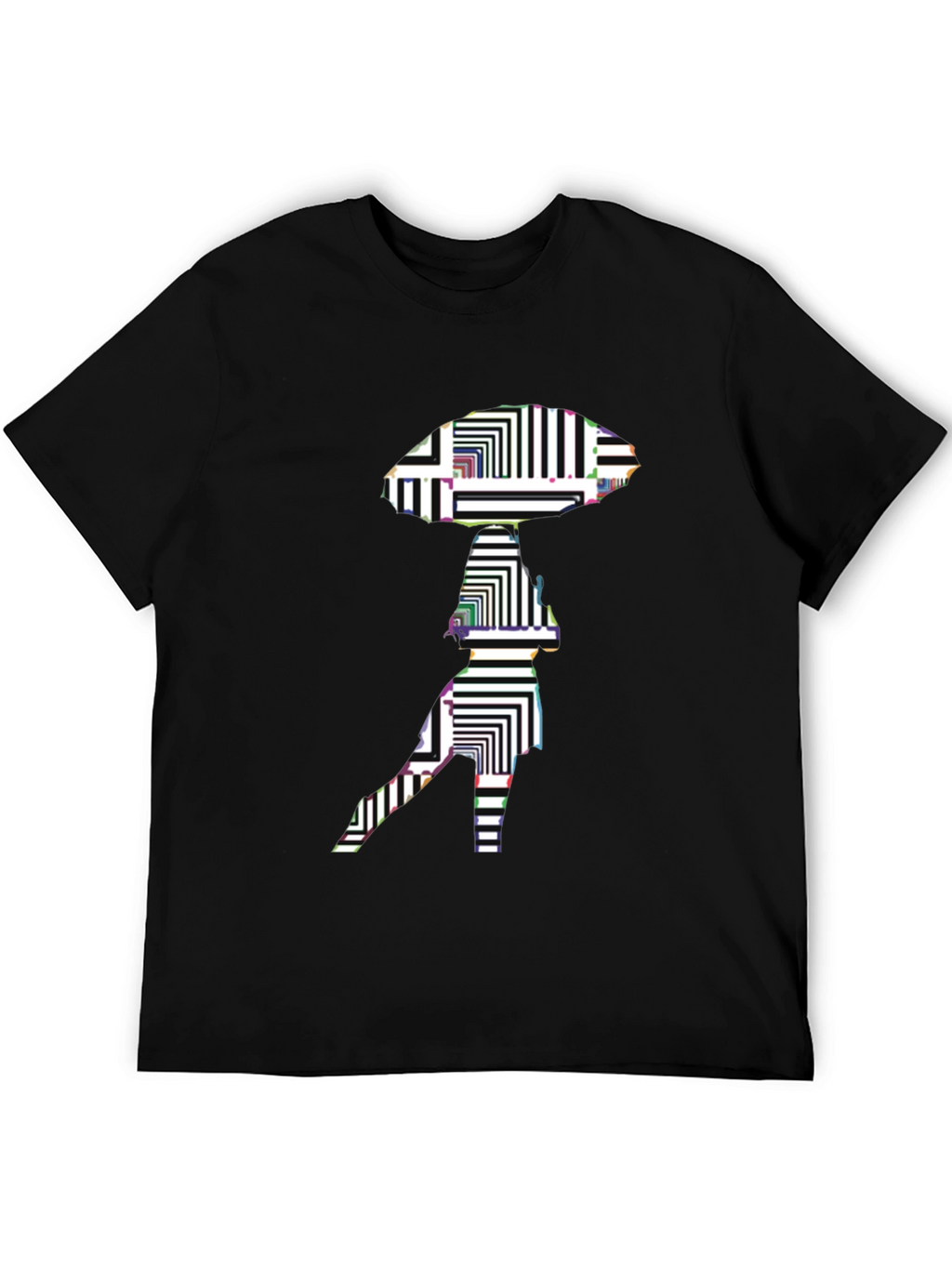 Abstract Alien Graphic Black T-Shirt