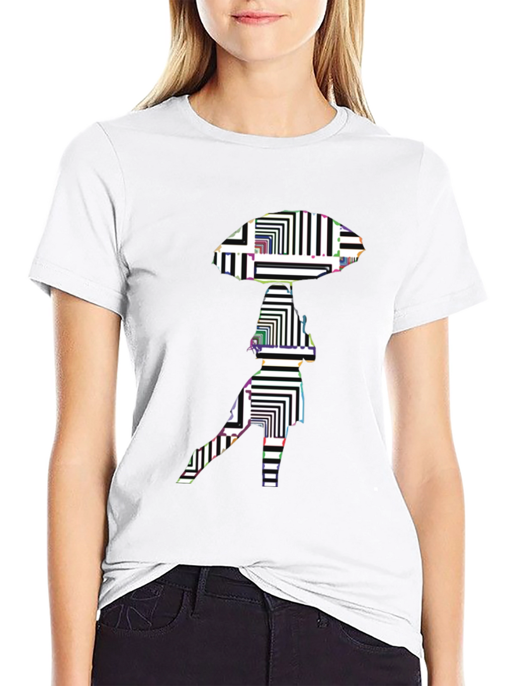 Abstract Alien Graphic Black T-Shirt