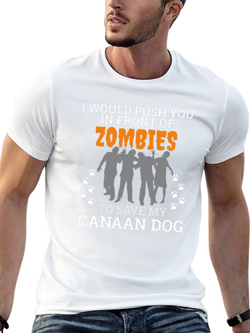 Canaan Dog Zombie T-Shirt: Funny Dog Lover Tee