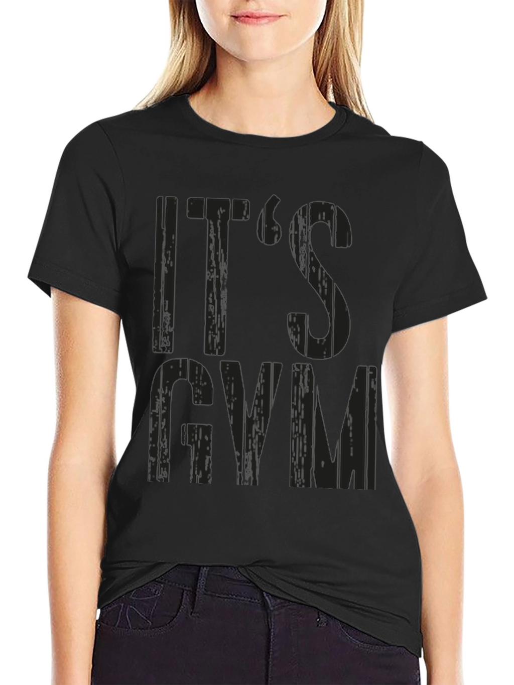 Its Gym Time Black Graphic Tee Shirt