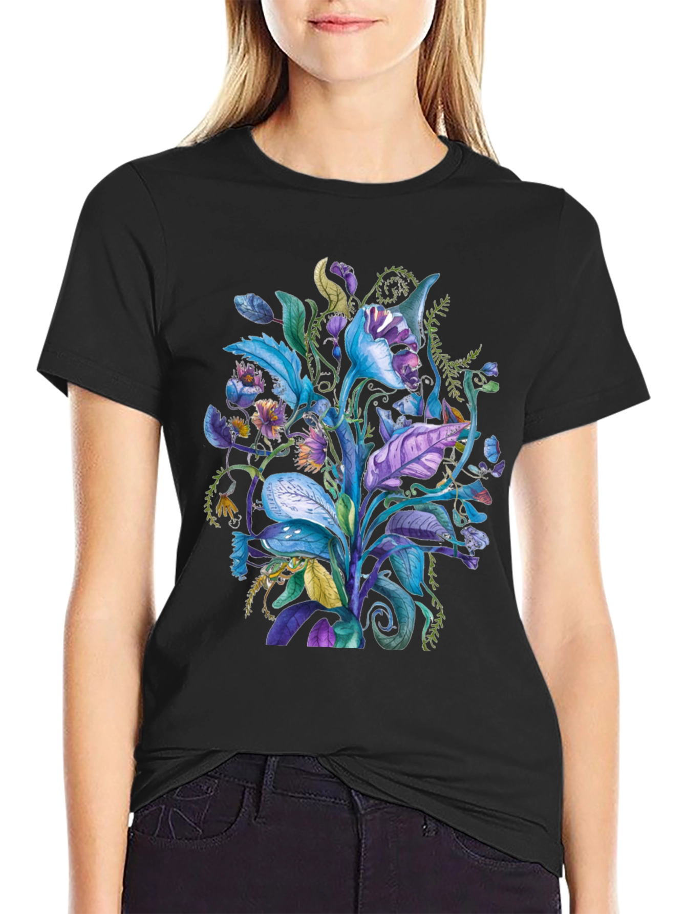 Floral Fantasy Tee - Unique Plant Design