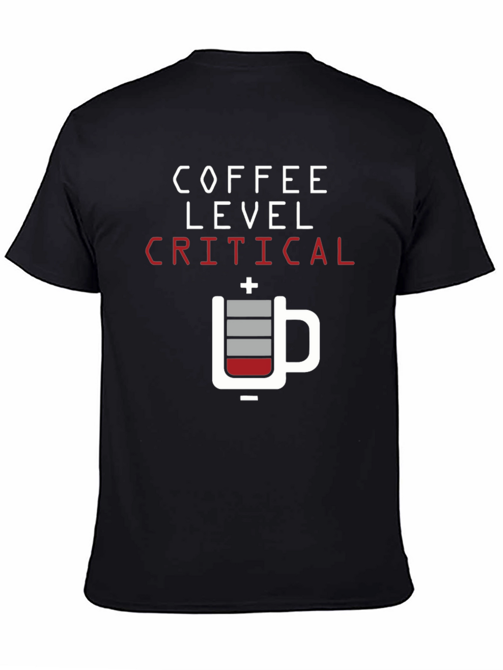 Coffee Level Critical Graphic Tee - Black Cotton T-Shirt
