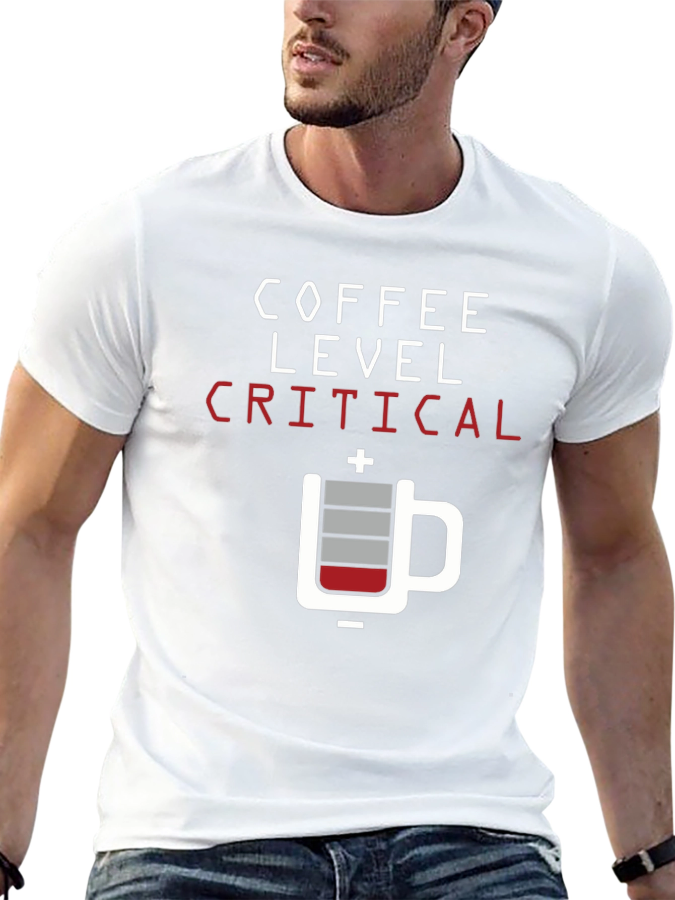 Coffee Level Critical Graphic Tee - Black Cotton T-Shirt