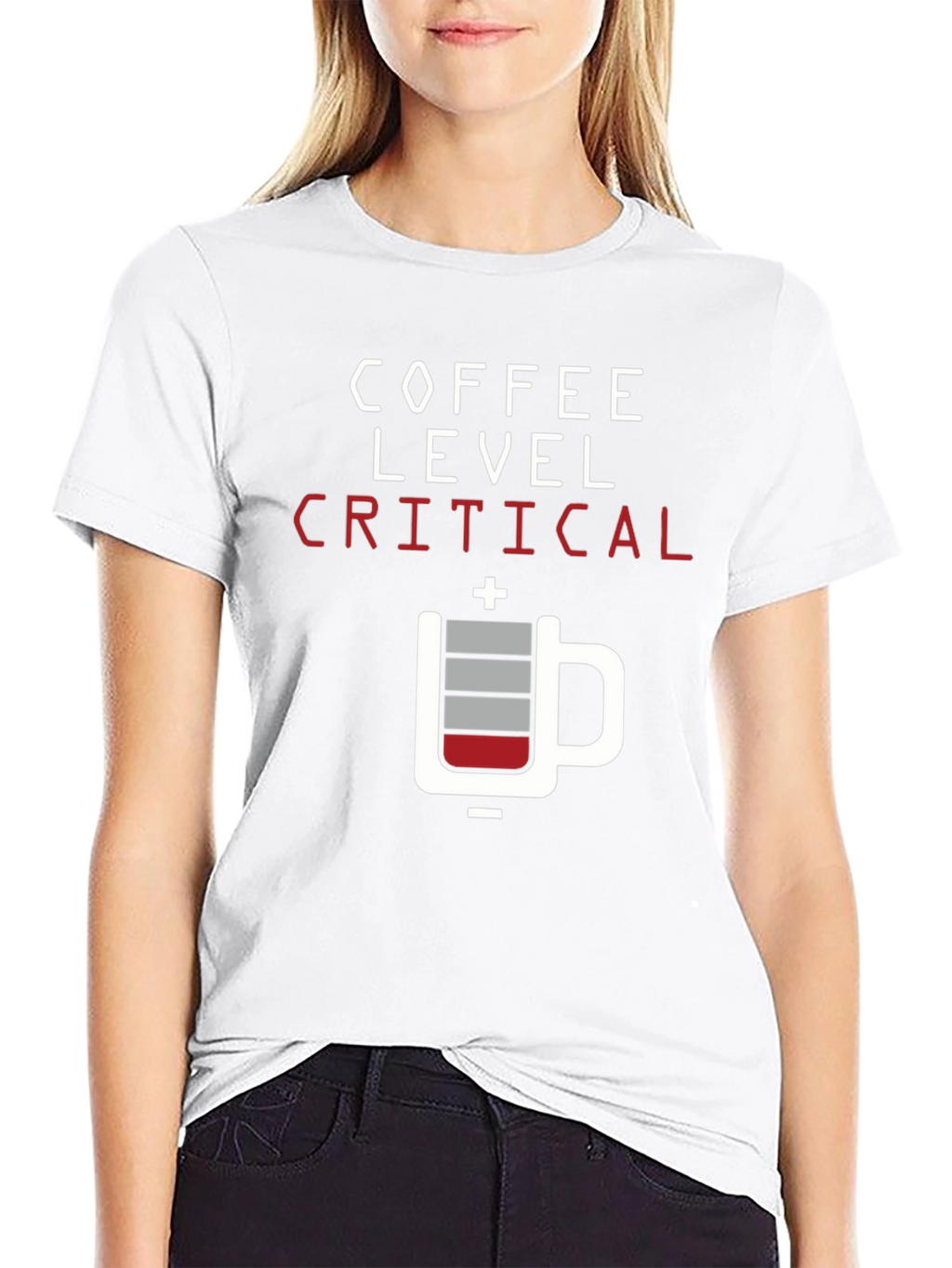 Coffee Level Critical Graphic Tee - Black Cotton T-Shirt