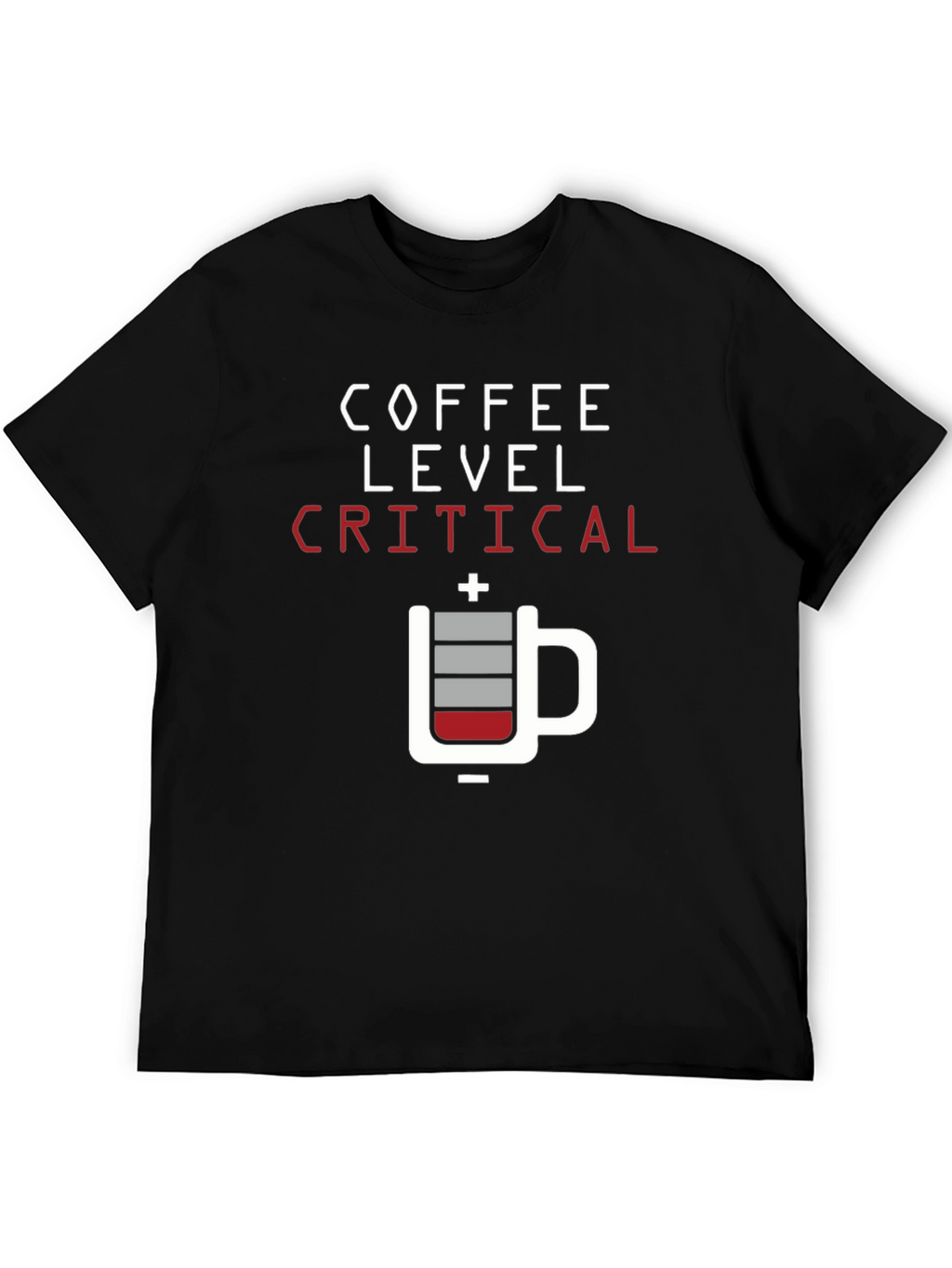 Coffee Level Critical Graphic Tee - Black Cotton T-Shirt