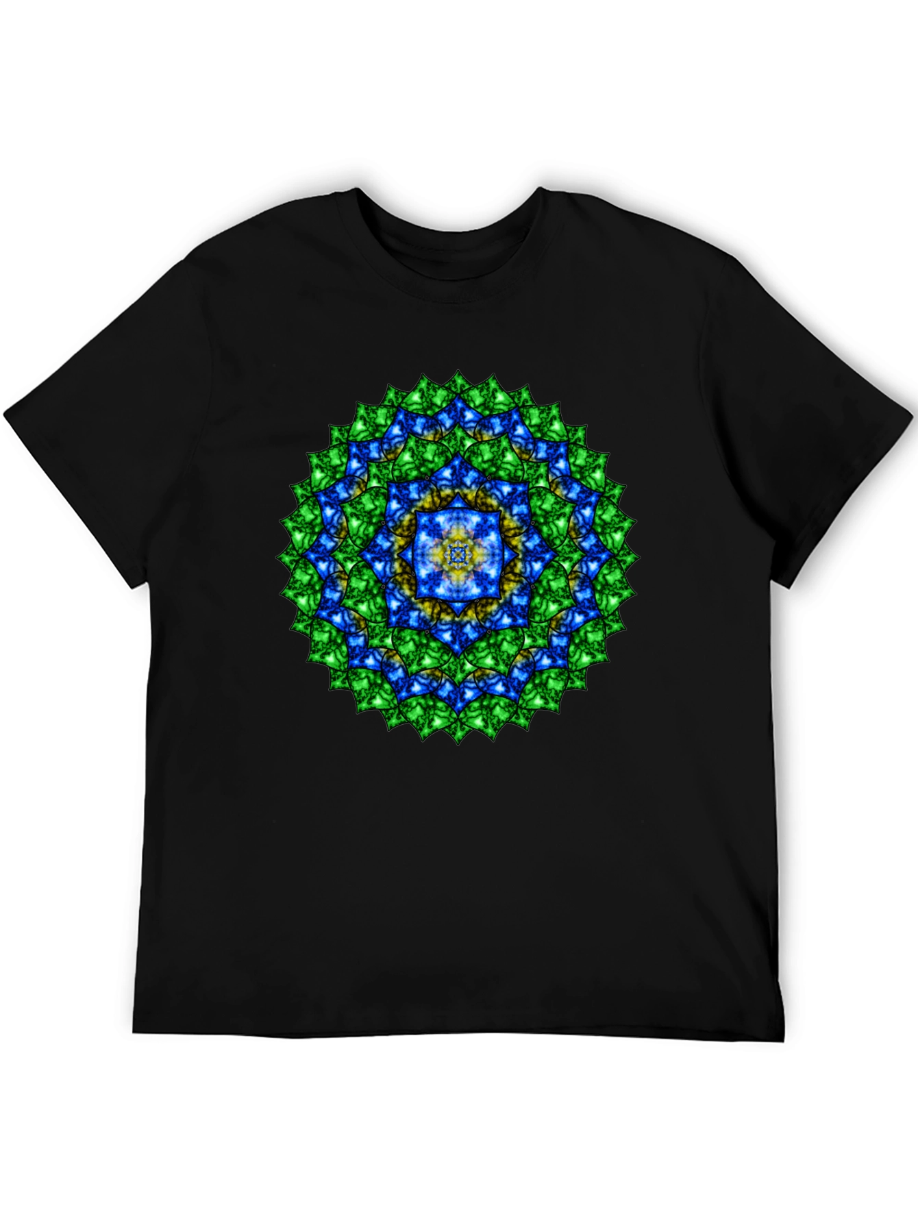 Mandala Gemstone Print Black T-Shirt