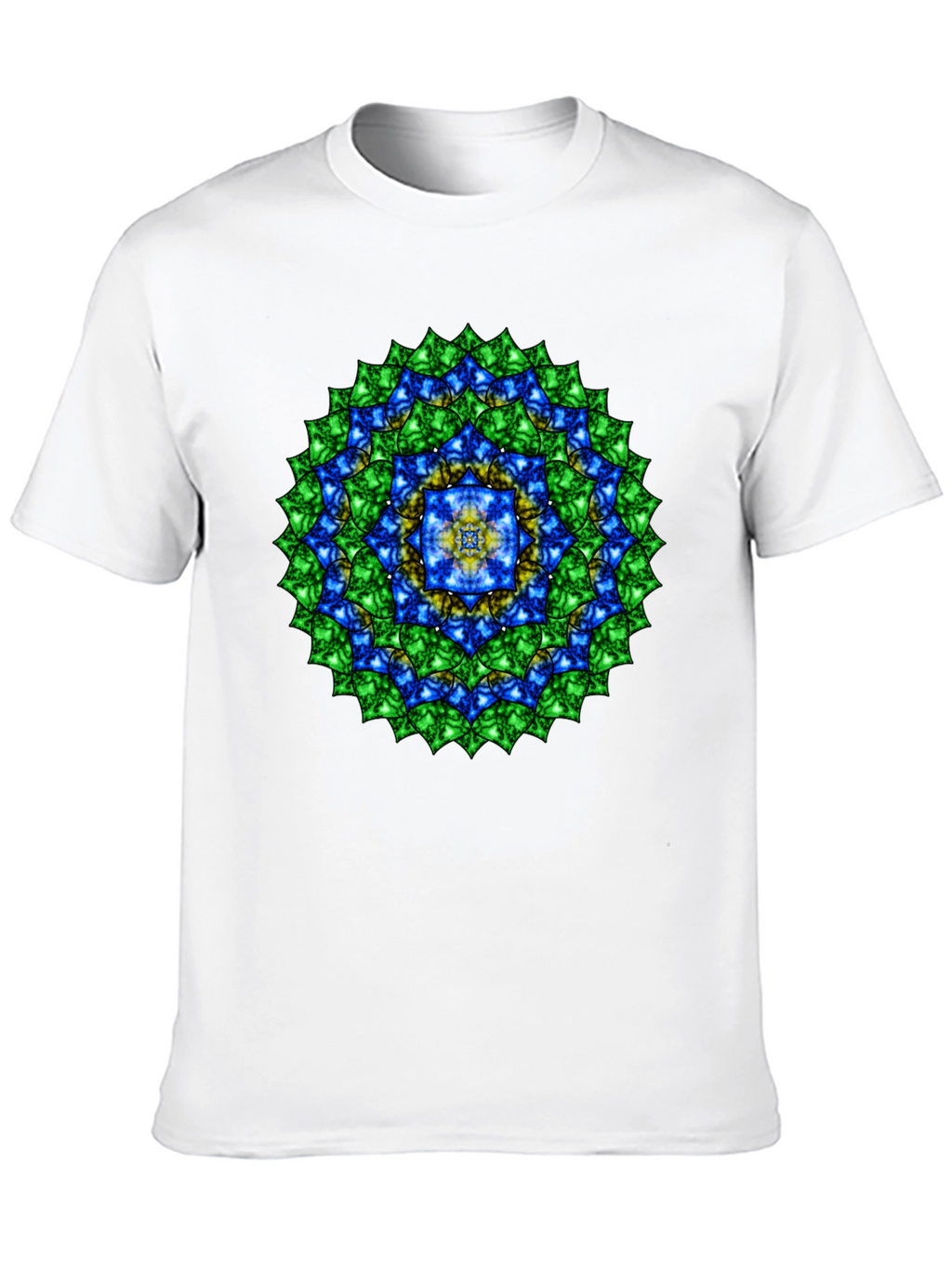 Mandala Gemstone Print Black T-Shirt
