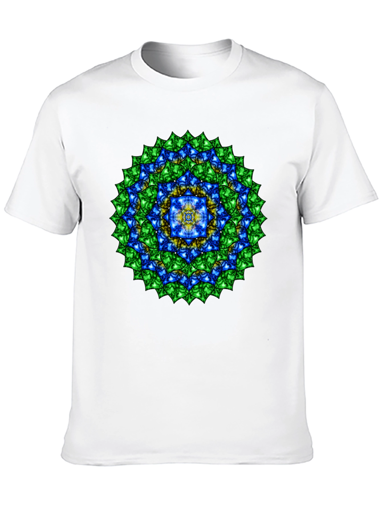 Mandala Gemstone Print Black T-Shirt