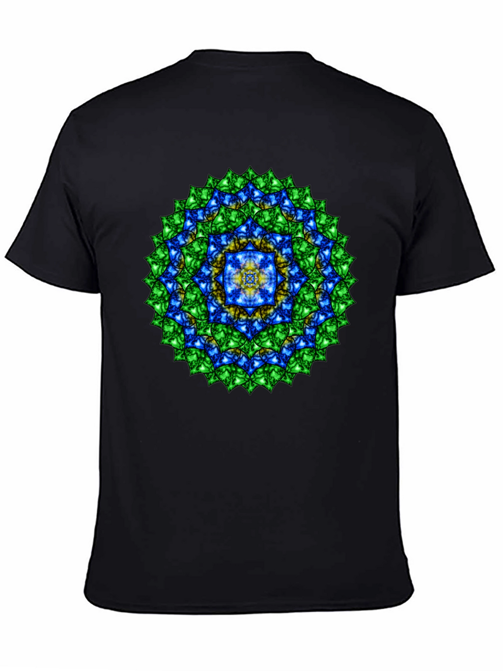 Mandala Gemstone Print Black T-Shirt