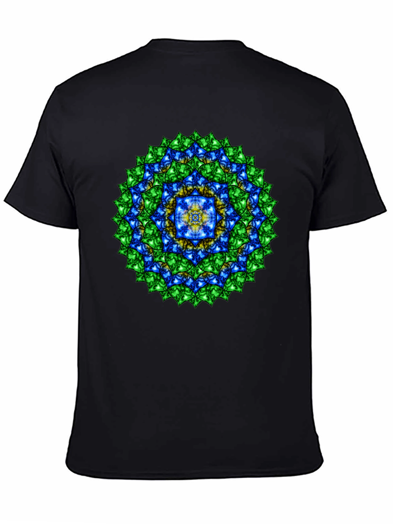 Mandala Gemstone Print Black T-Shirt
