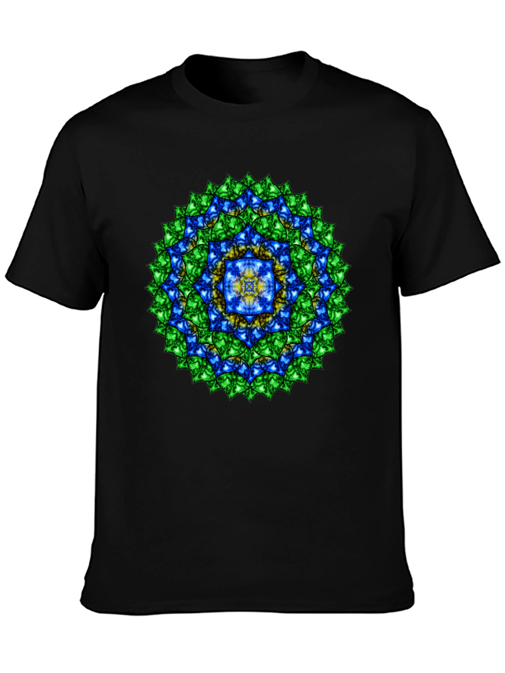 Mandala Gemstone Print Black T-Shirt