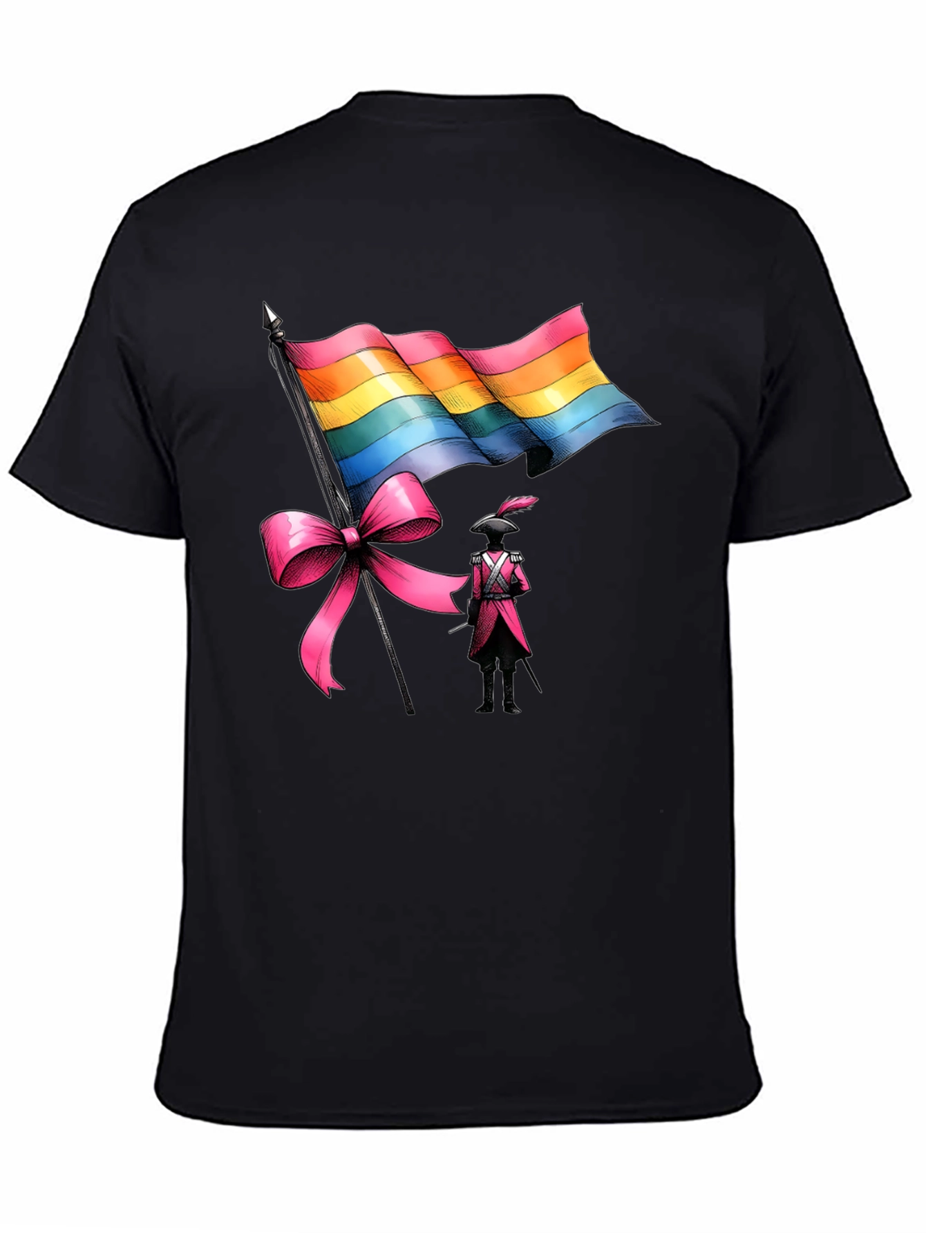 LGBTQ+ Pride T-Shirt with Flag and Soldier Design