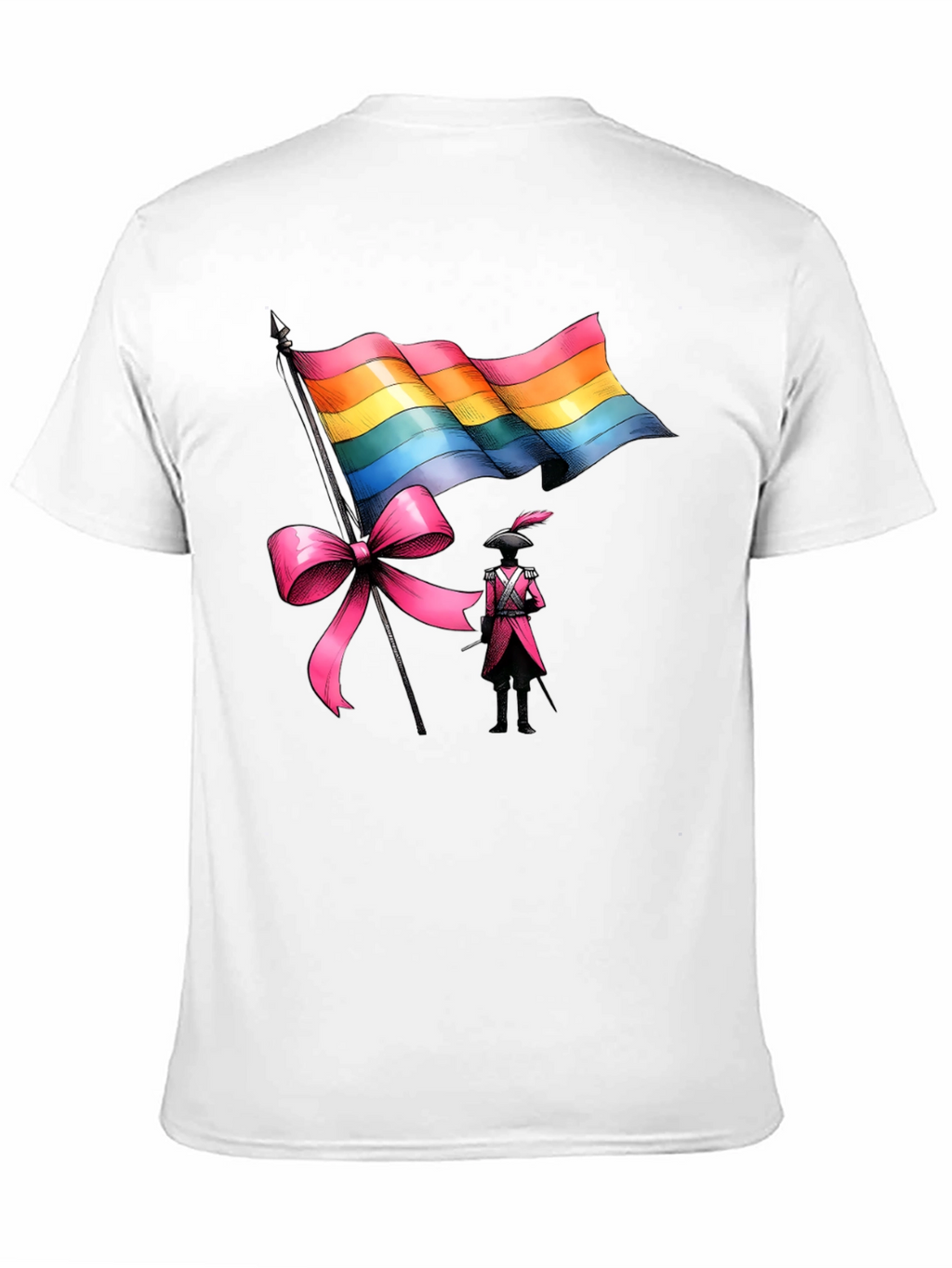 LGBTQ+ Pride T-Shirt with Flag and Soldier Design