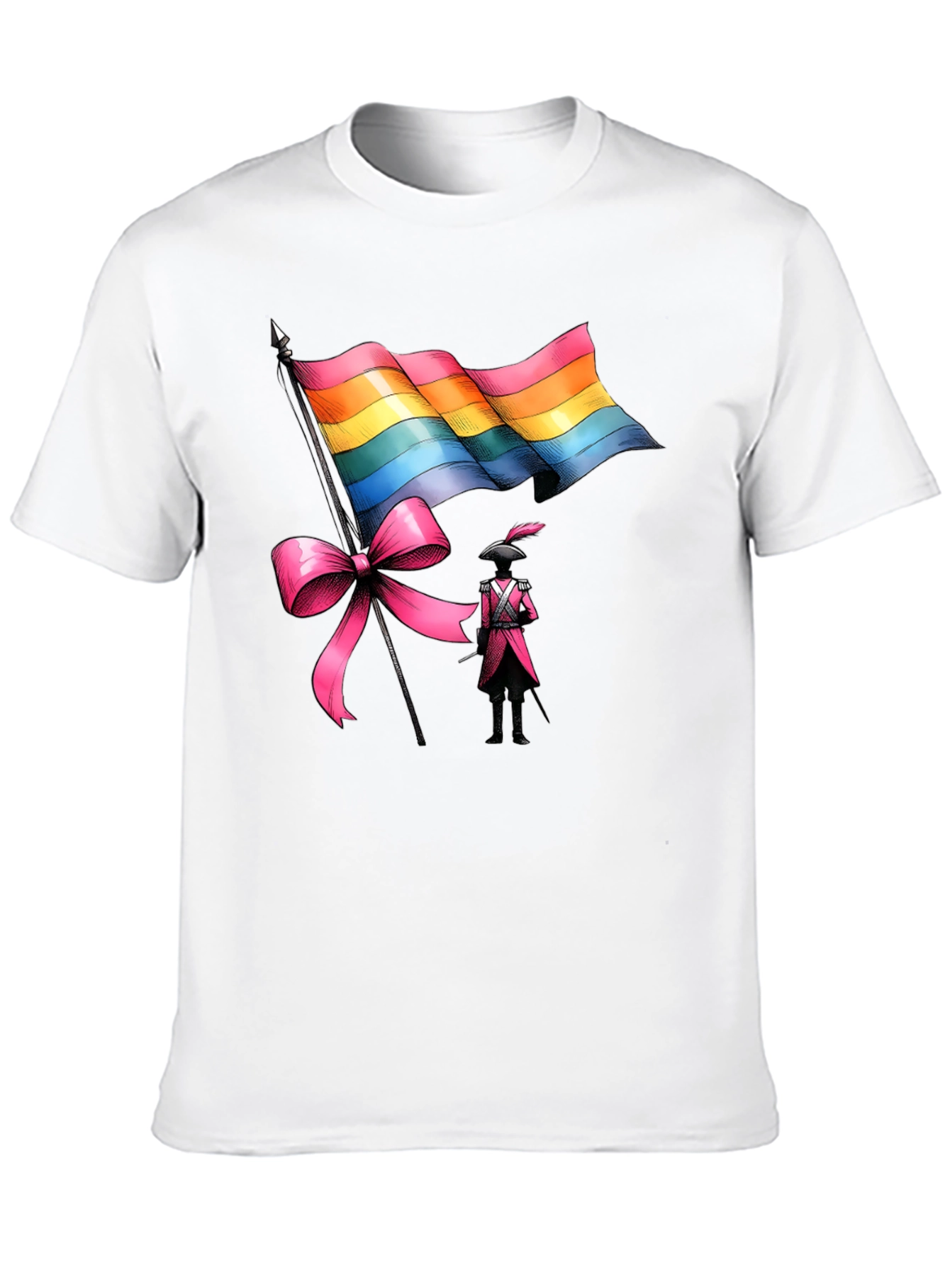 LGBTQ+ Pride T-Shirt with Flag and Soldier Design