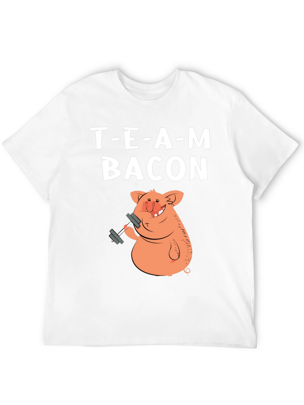 Team Bacon Pig Lifting Weights Graphic T-Shirt