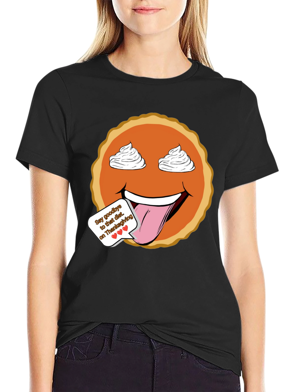 Thanksgiving Pumpkin Pie Emoji Graphic T-Shirt