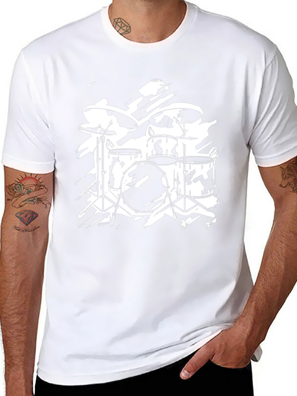 Drum Kit Graphic T-Shirt - Rock Band Style