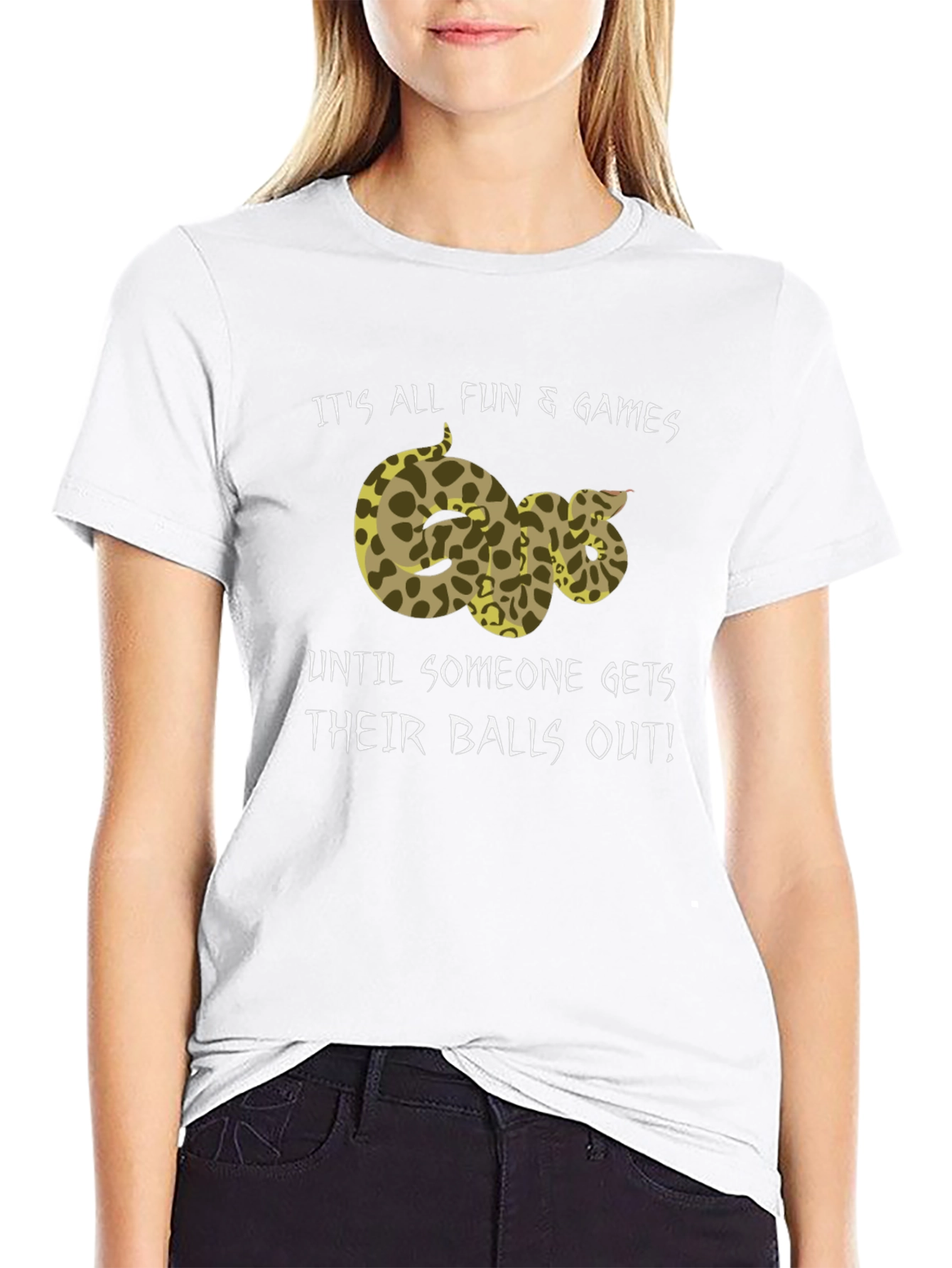 Funny Snake Graphic T-Shirt - Its All Fun & Games