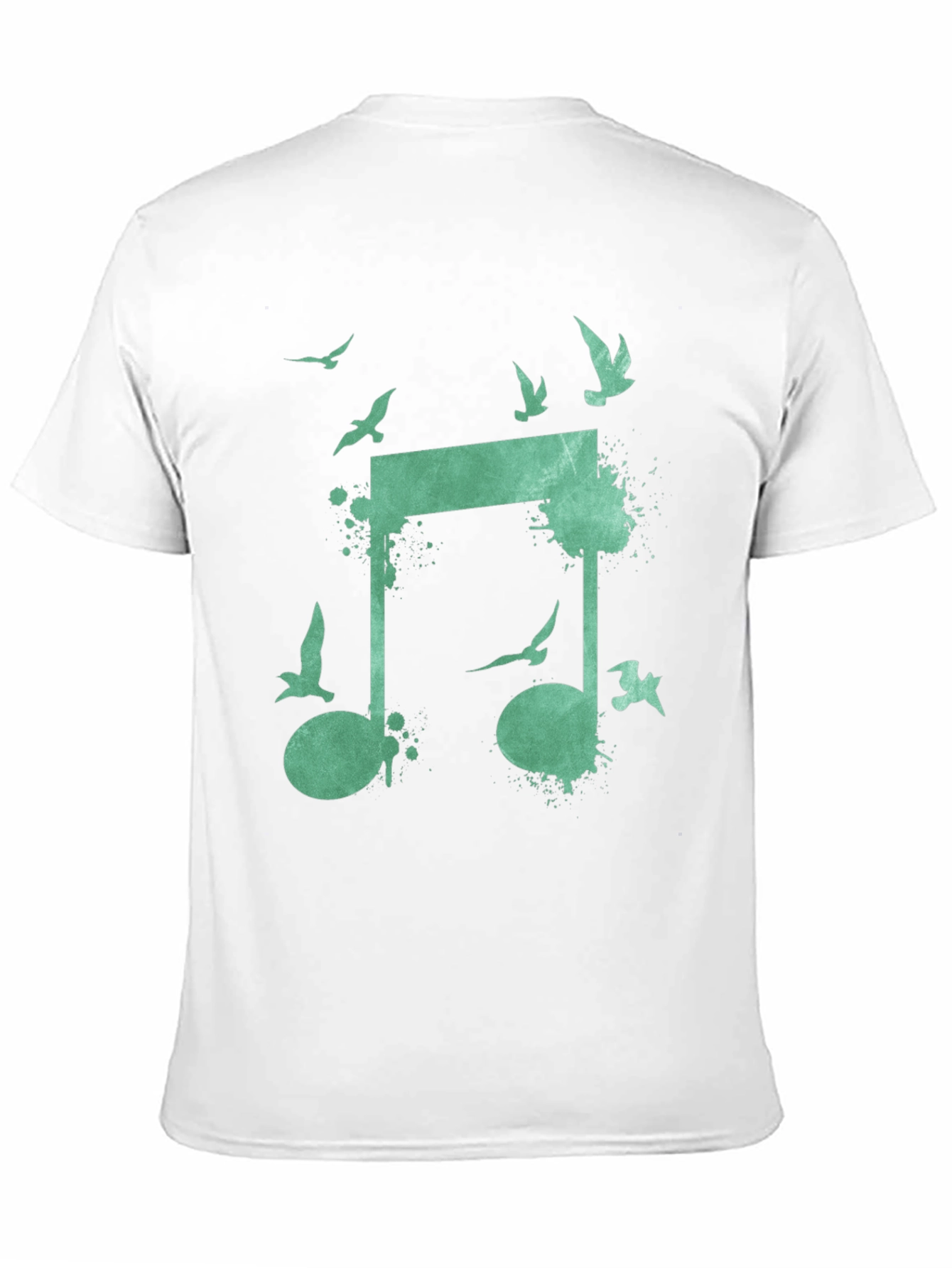 Musical Birds Graphic Tee - Black Cotton T-Shirt