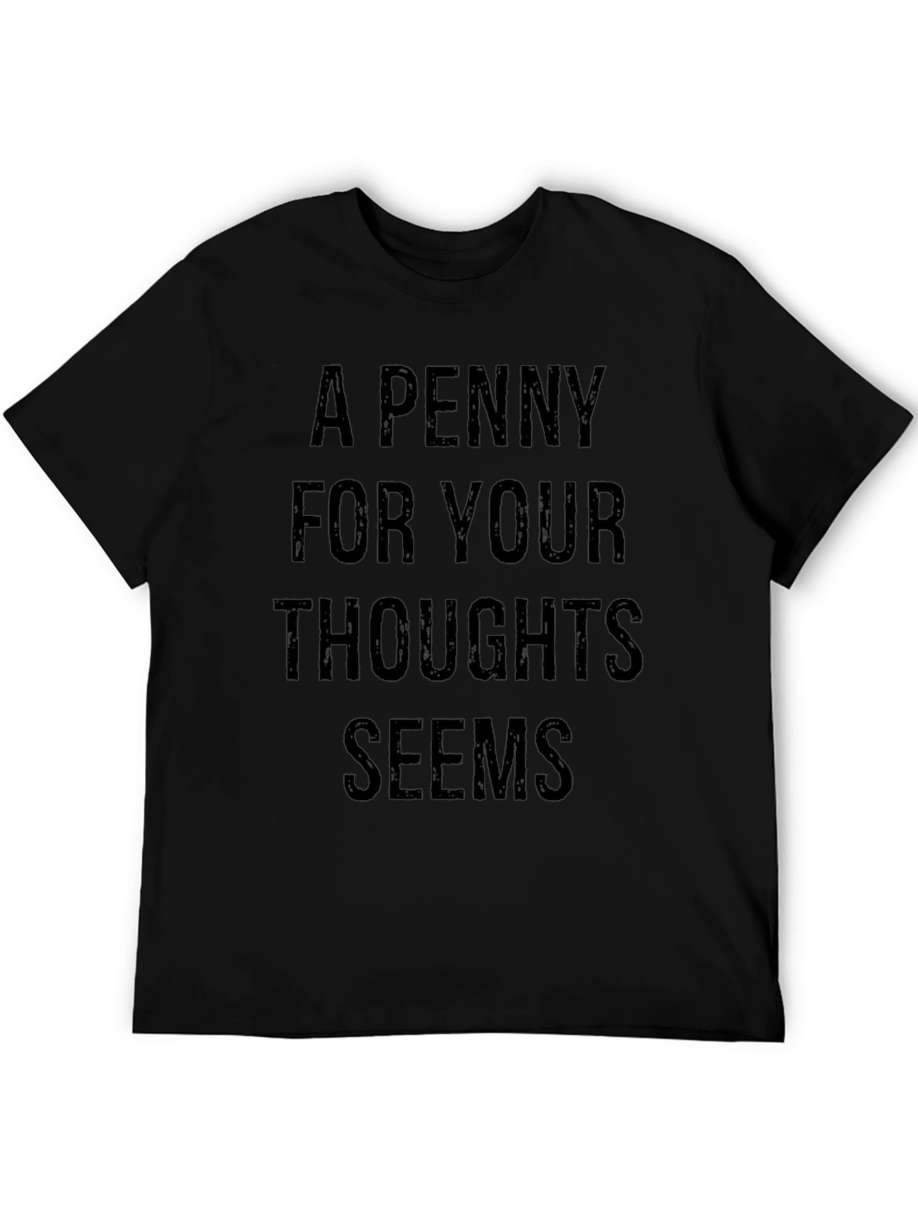 A Penny For Your Thoughts Black Graphic T-Shirt