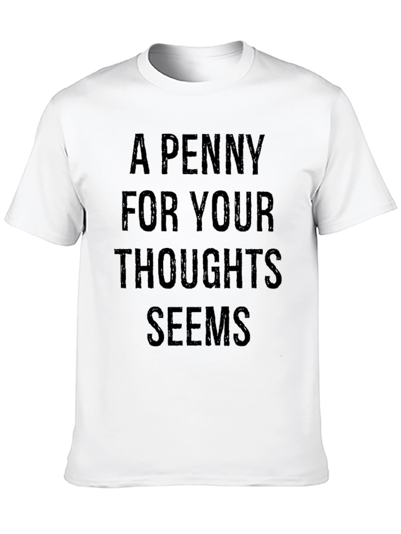 A Penny For Your Thoughts Black Graphic T-Shirt