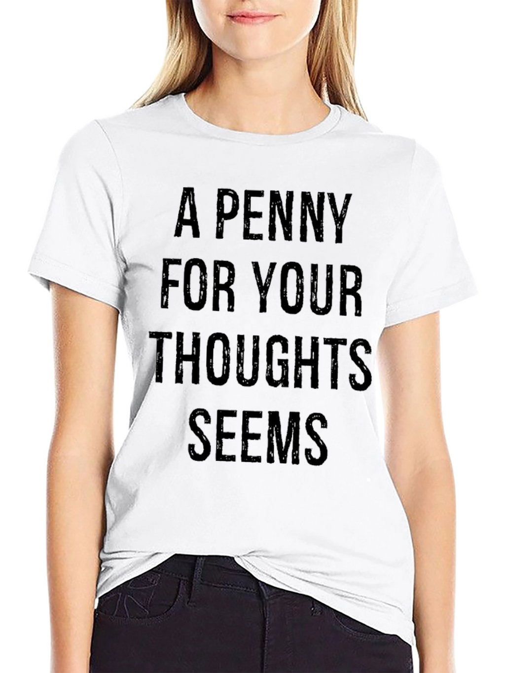 A Penny For Your Thoughts Black Graphic T-Shirt