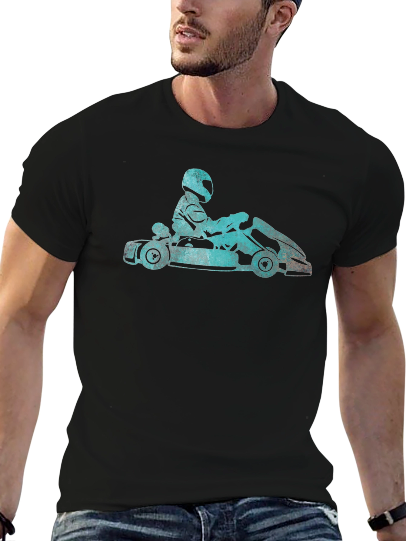 Go Karting T-Shirt - Black Cotton Tee