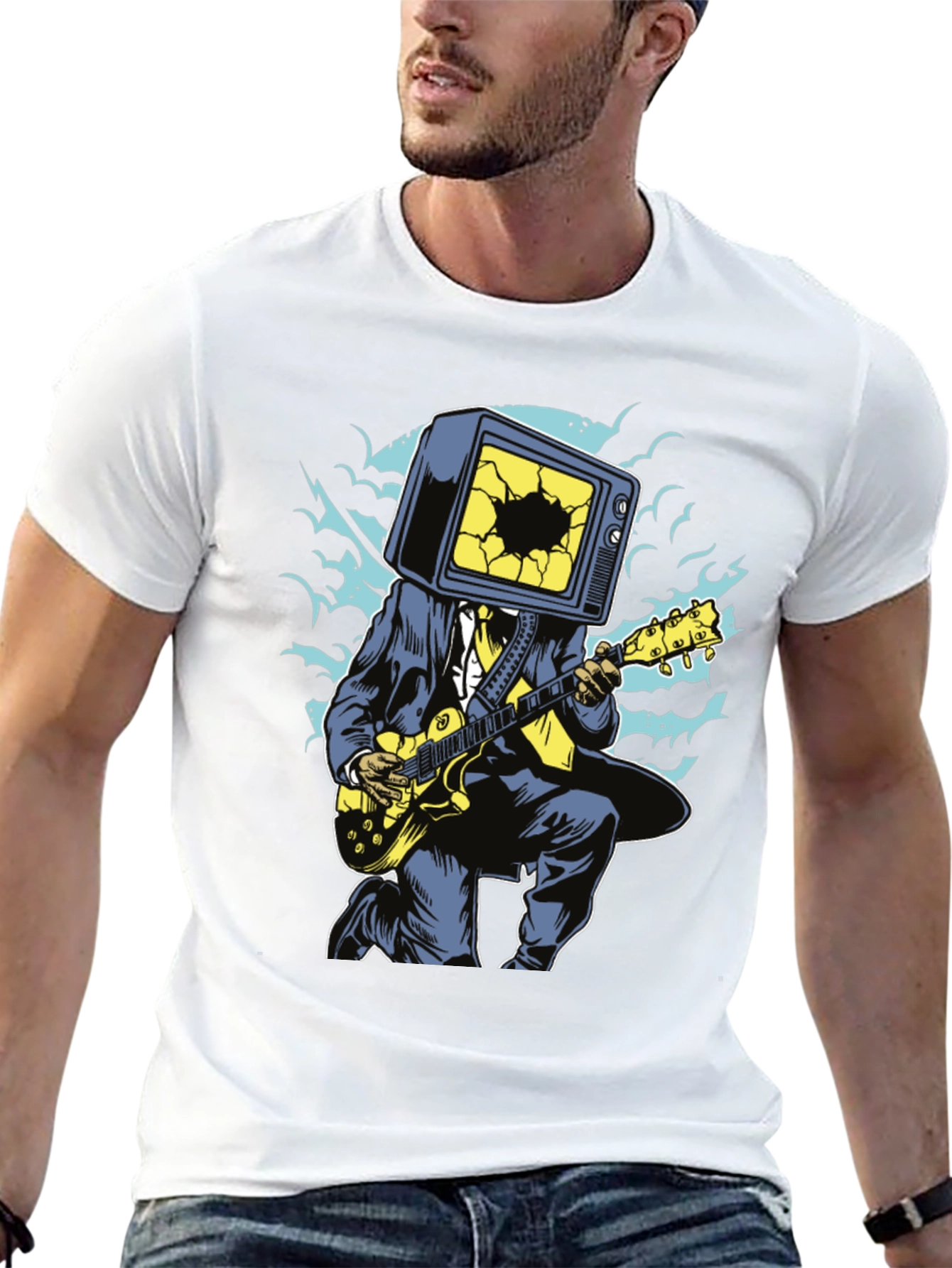 Cool Graphic Tee - TV Head Guitarist