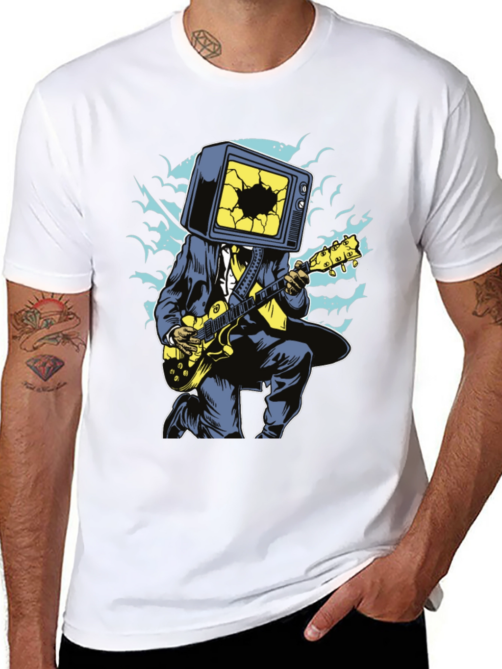 Cool Graphic Tee - TV Head Guitarist