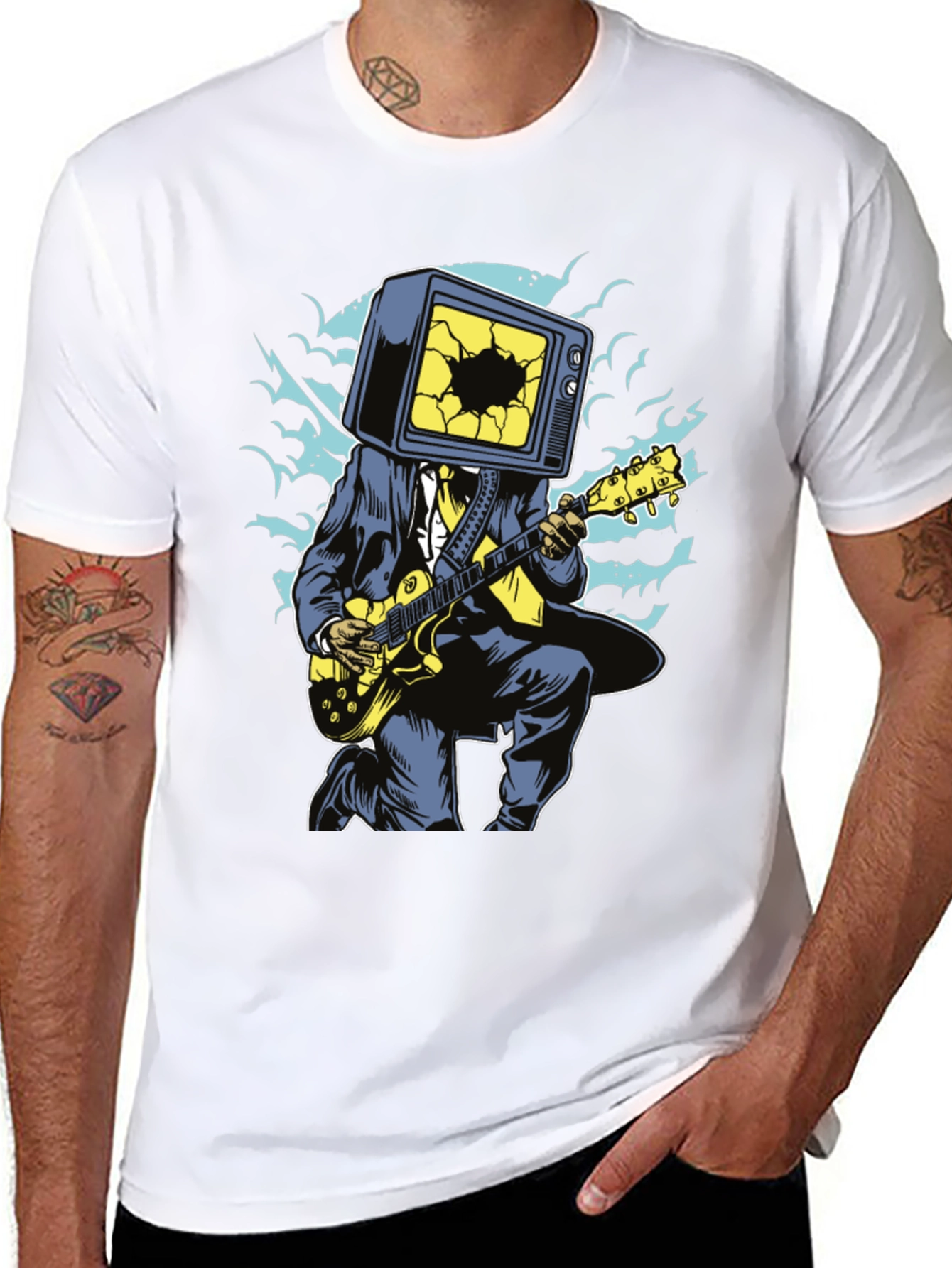 Cool Graphic Tee - TV Head Guitarist
