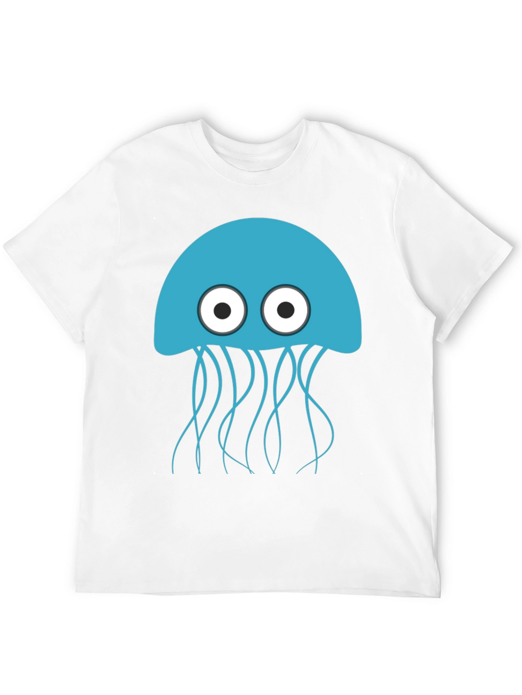 Blue Jellyfish Graphic Black T-Shirt - Mens Casual Wear